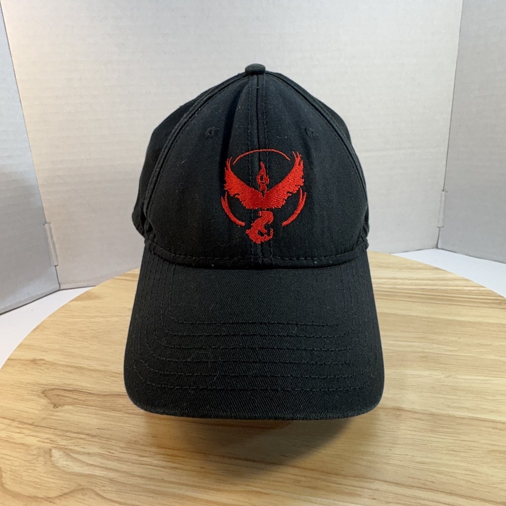 Pokemon Team Valor Hat OTTO Black Baseball Cap Embroidered Phoenix Adjustable